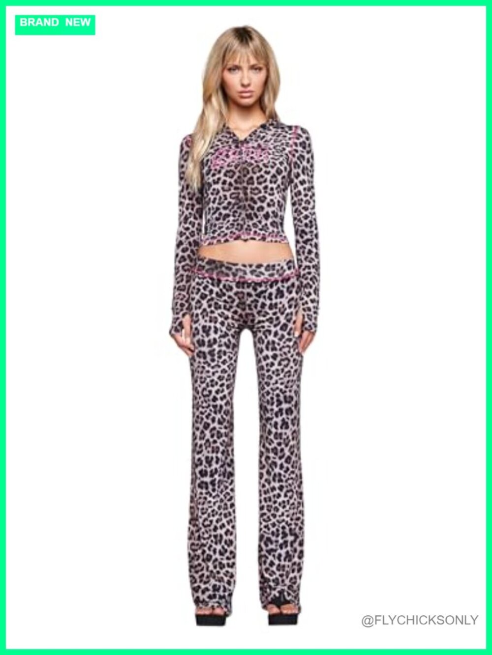 Semi Sheer Low Rise Flare Leg Track Pants Yoga Lounge Slouch Fit